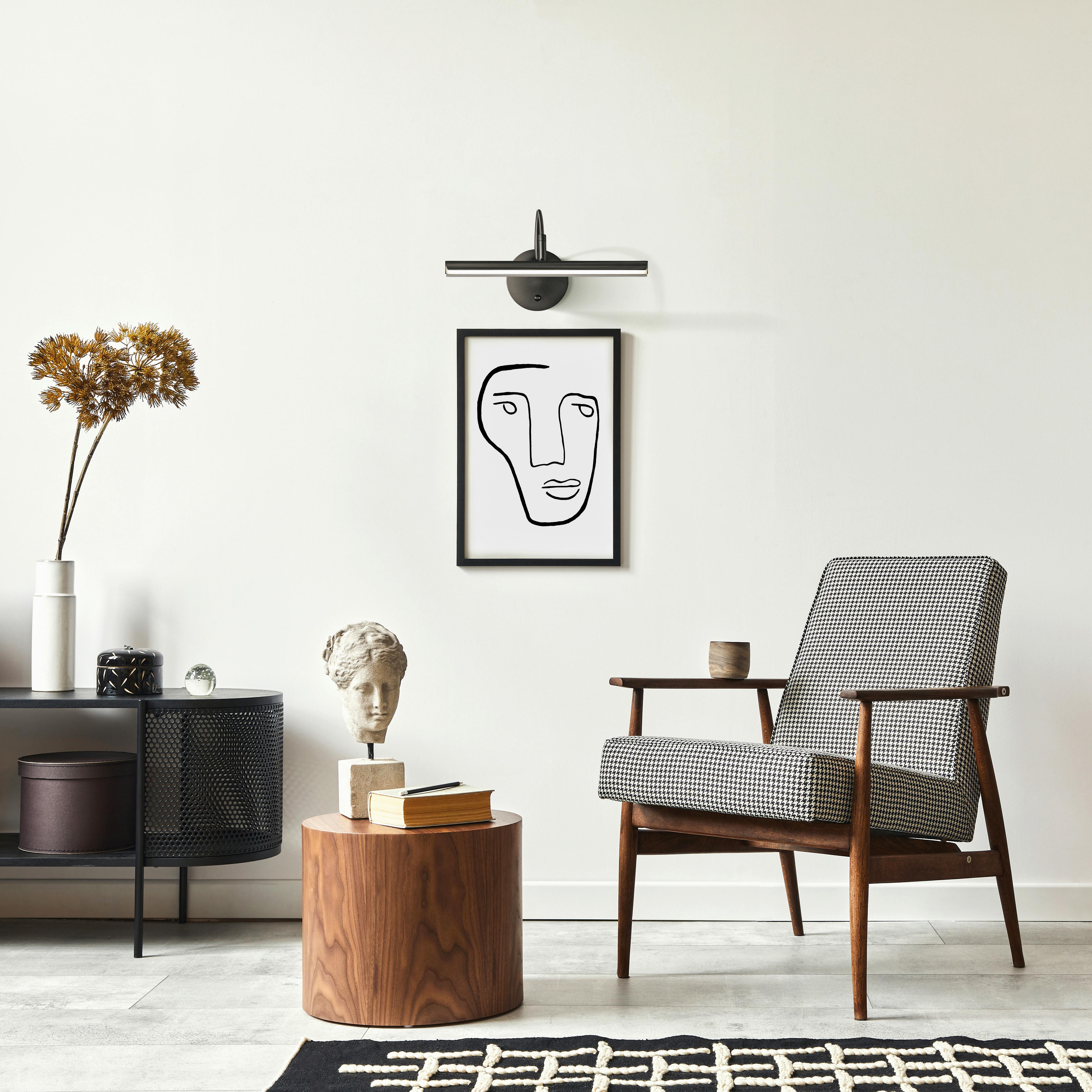 Wandleuchte 30426 - Sandfarben/Schwarz, Design, Kunststoff/Metall (43/25/16cm) - Fischer & Honsel