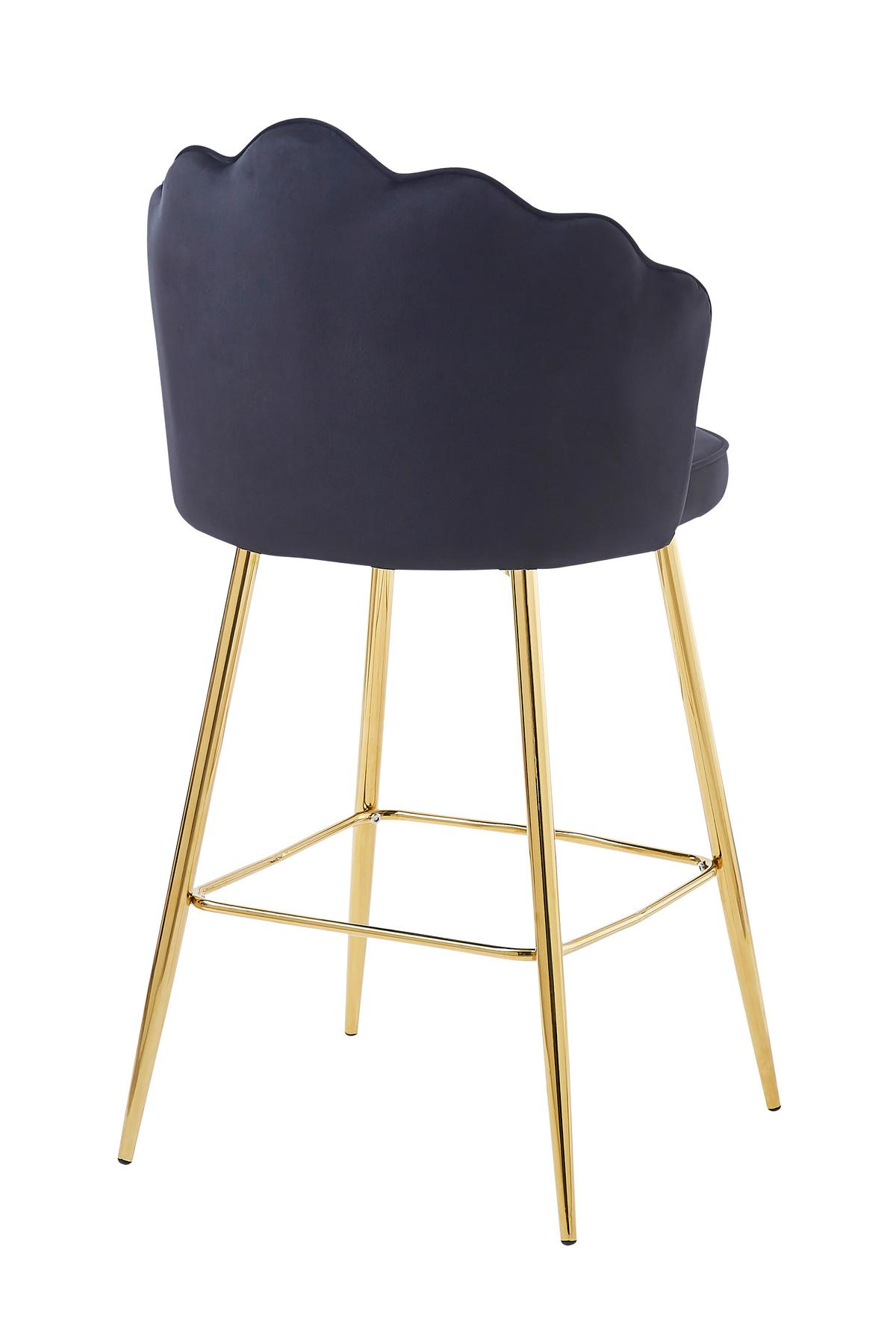 Barhocker-Set Schwarz B: 52 cm - Goldfarben/Schwarz, MODERN, Textil/Metall (52/100/54cm) - Livetastic