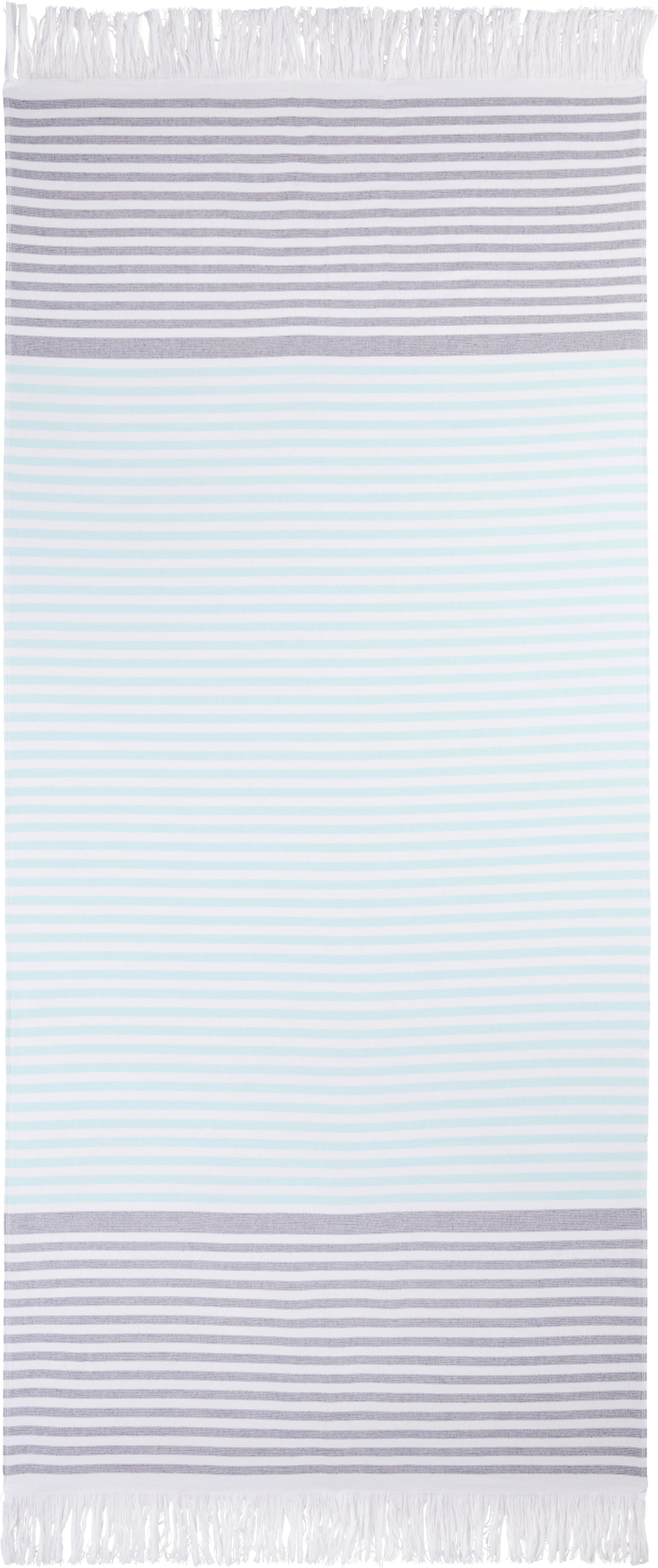 Hamamtuch Lotti - Weiß/Grau, MODERN, Textil (80/180cm) - Luca Bessoni