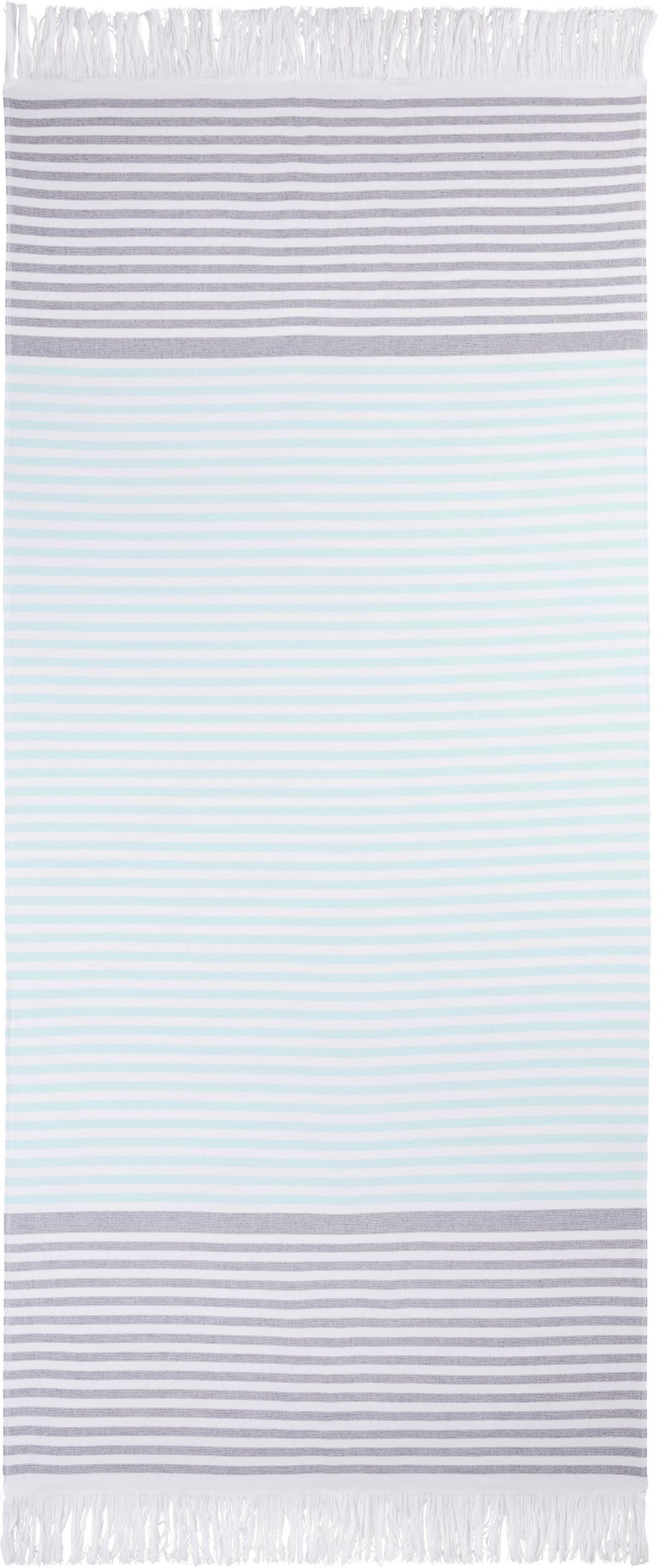 Hamamtuch Lotti - Weiß/Grau, MODERN, Textil (80/180cm) - Luca Bessoni