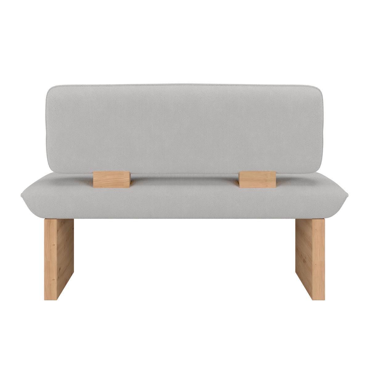 Sitzbank Beluna II Webstoff beige, B: 120cm - Eichefarben/Beige, KONVENTIONELL, Holzwerkstoff/Textil (120/87/67cm) - James Wood