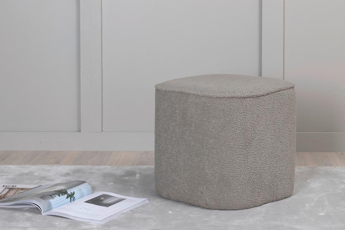 Pouf Piff - Grau, Design, Textil (44/41/44cm) - Livetastic