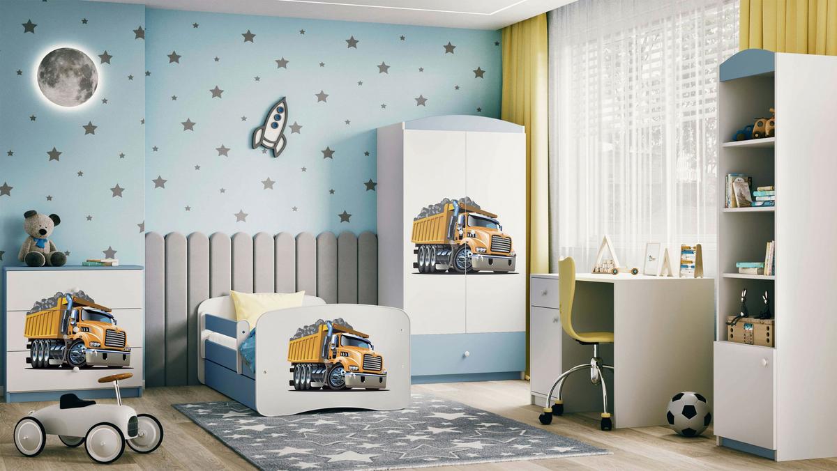 Kinder-/Juniorbett Babydreams inkl. Matratze 80x160 - Blau/Birkefarben, MODERN, Holz/Holzwerkstoff (80/160cm) - MID.YOU