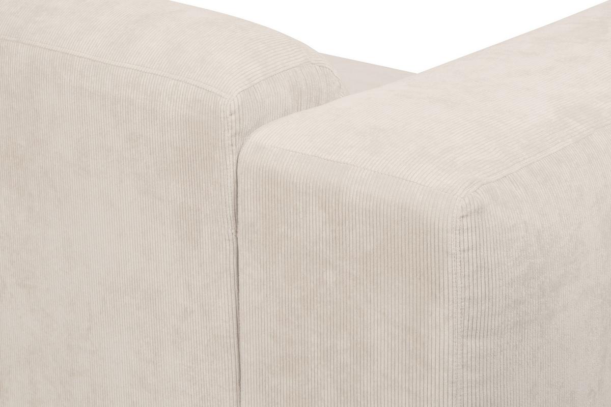 Ecksofa Hannah Creme 343x170 Cm - Creme/Schwarz, Design, Textil (343/170cm) - MID.YOU