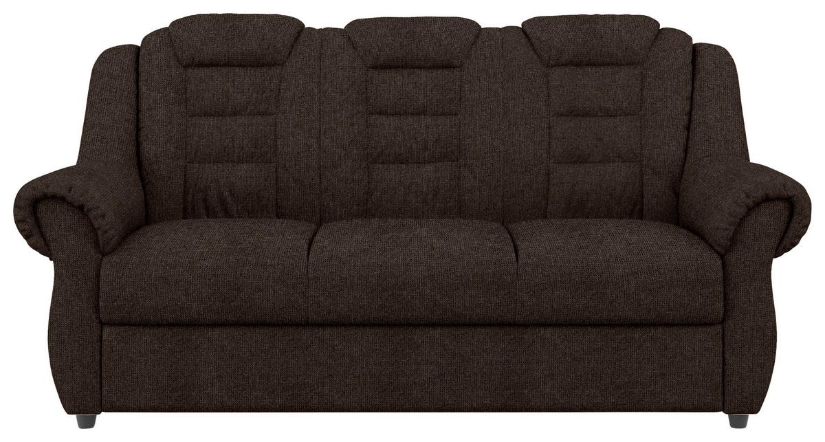 Sitzgarnitur 3-tlg. Boston Braun Chenille - Schwarz/Braun, KONVENTIONELL, Textil - Livetastic