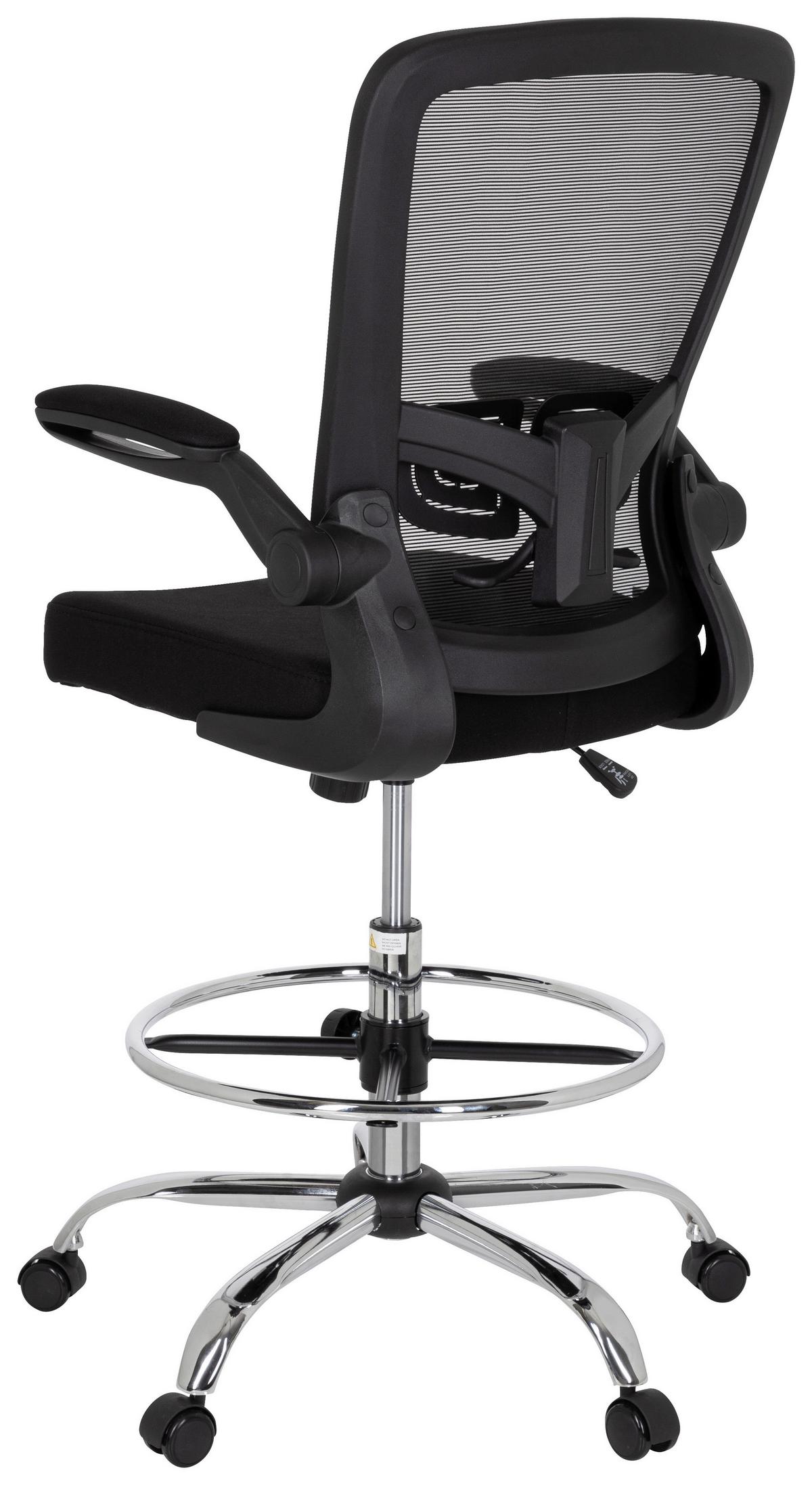 Bürostuhl Vendo Work Schwarz Bis 110 Kg - Silberfarben/Schwarz, Basics, Kunststoff/Textil (60/107/58cm) - MID.YOU
