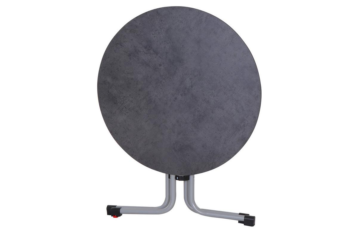 Gartentisch Klappbar Holz /Metall/Kunststoff ⌀ 80 cm - Anthrazit/Silberfarben, KONVENTIONELL, Holz/Kunststoff (80/71cm) - Siena Garden