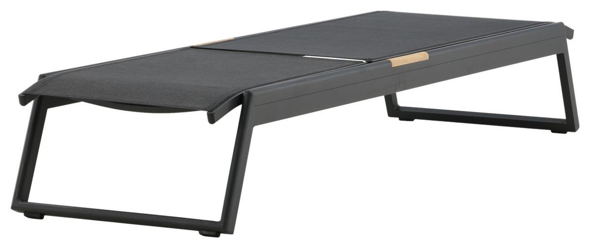 Sonnenliege Mexico Aluminium,, verstellbar - Schwarz, KONVENTIONELL, Metall (60/35/200cm) - Gardenson