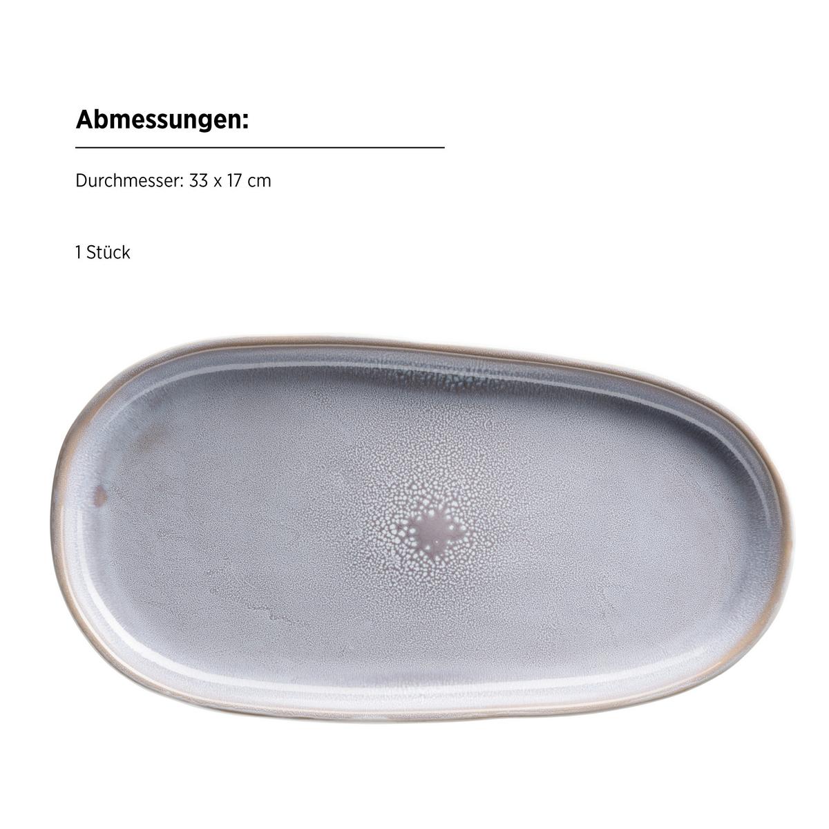 Servierplatten-Set Elea Steinzeug, Flieder, 3-teilig - Flieder, Basics, Keramik - Mäser