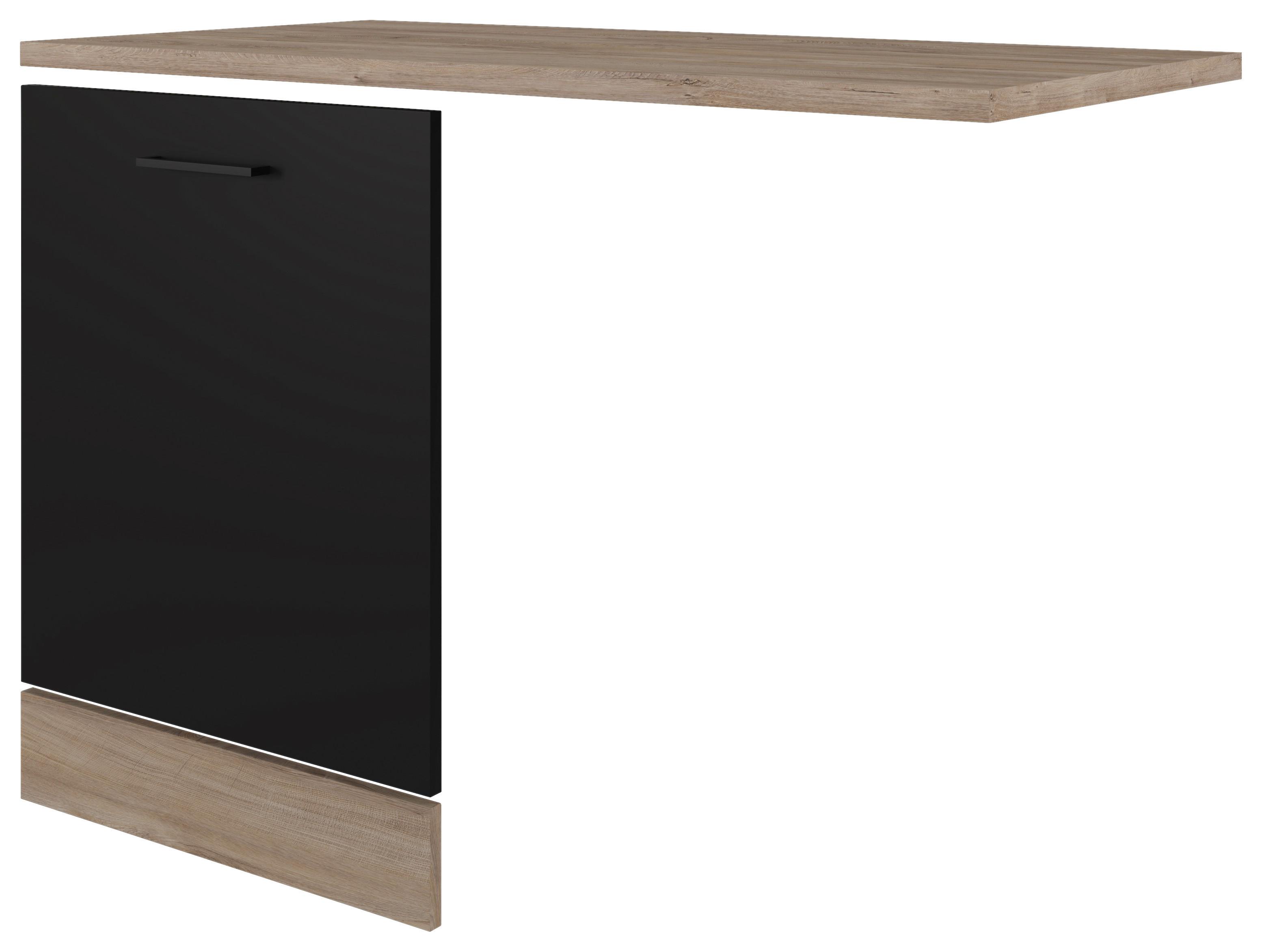 Dvierka na vstavanú umývačku riadu, plne integrovateľnú - čierna/farba duba, Konventionell, kompozitné drevo (110/85/60cm) - FlexWell