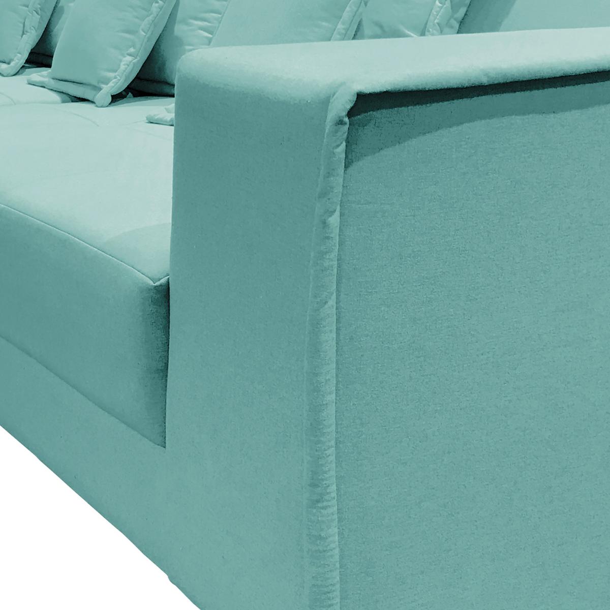 Bigsofa Pescara Hellblau B: 289 Cm - Schwarz/Hellblau, Design, Kunststoff/Textil (289/85/110cm) - Livetastic