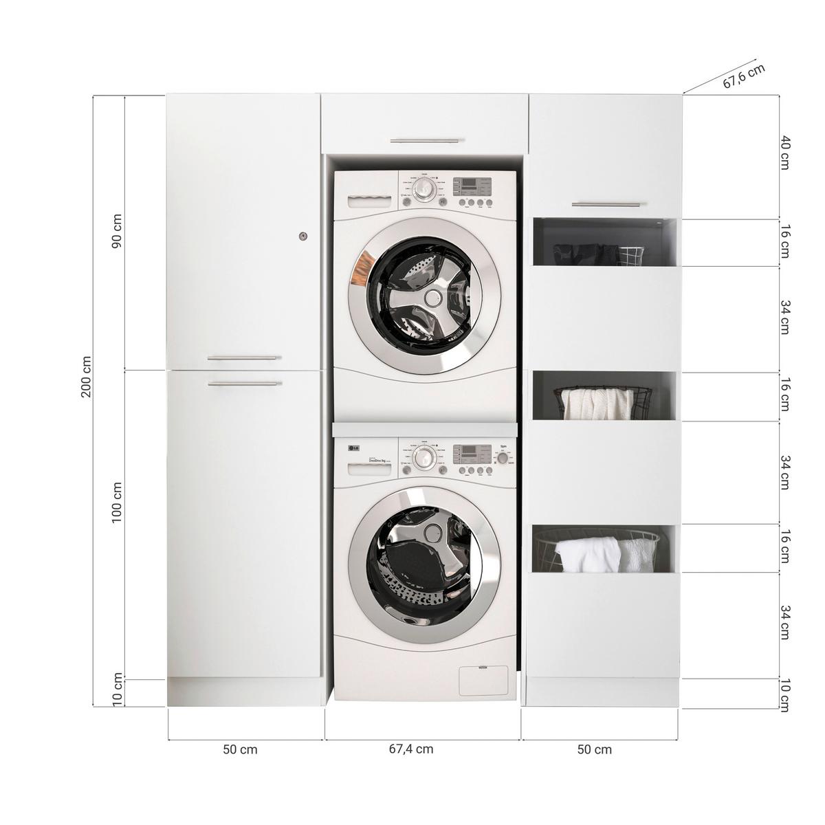 Hauswirtschaftsraum Clara - Weiß, KONVENTIONELL, Holzwerkstoff (167,4/200/67,6cm) - Respekta