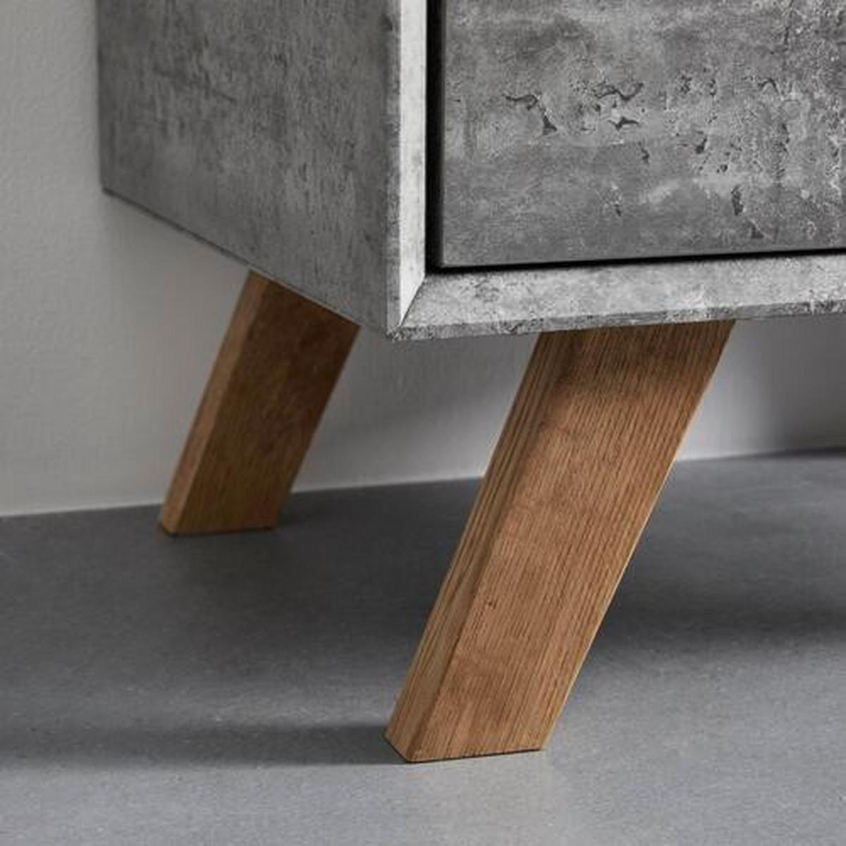 Nočný stolík CASPER - sivá/farba duba, Modern, drevo (60/75/40cm) - Bessagi Home