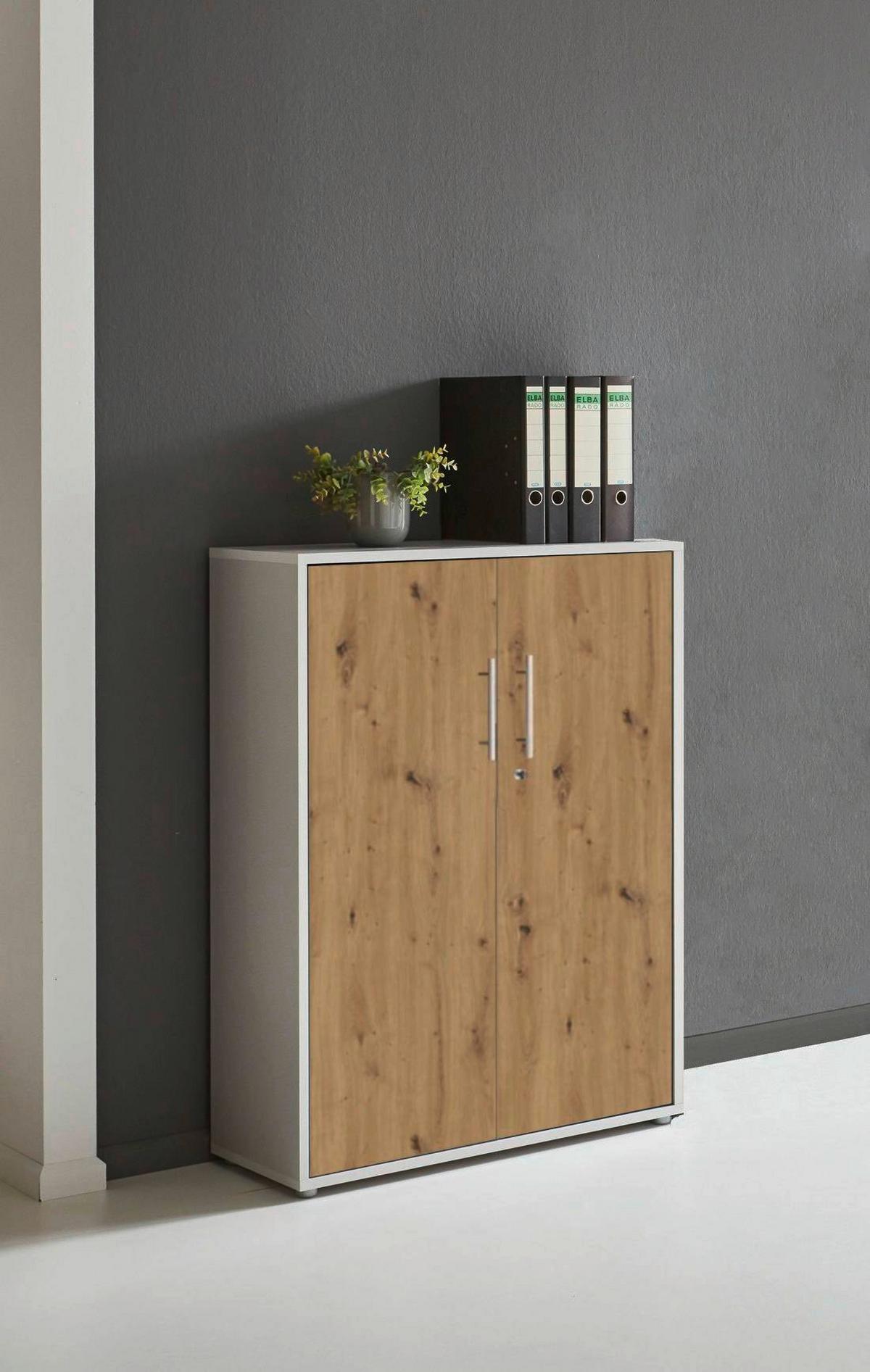 Aktenschrank Office Edition Grau/eiche Dekor B: 253,2cm - Eichefarben/Grau, MODERN, Holzwerkstoff (253,2/113,6/33cm) - MID.YOU