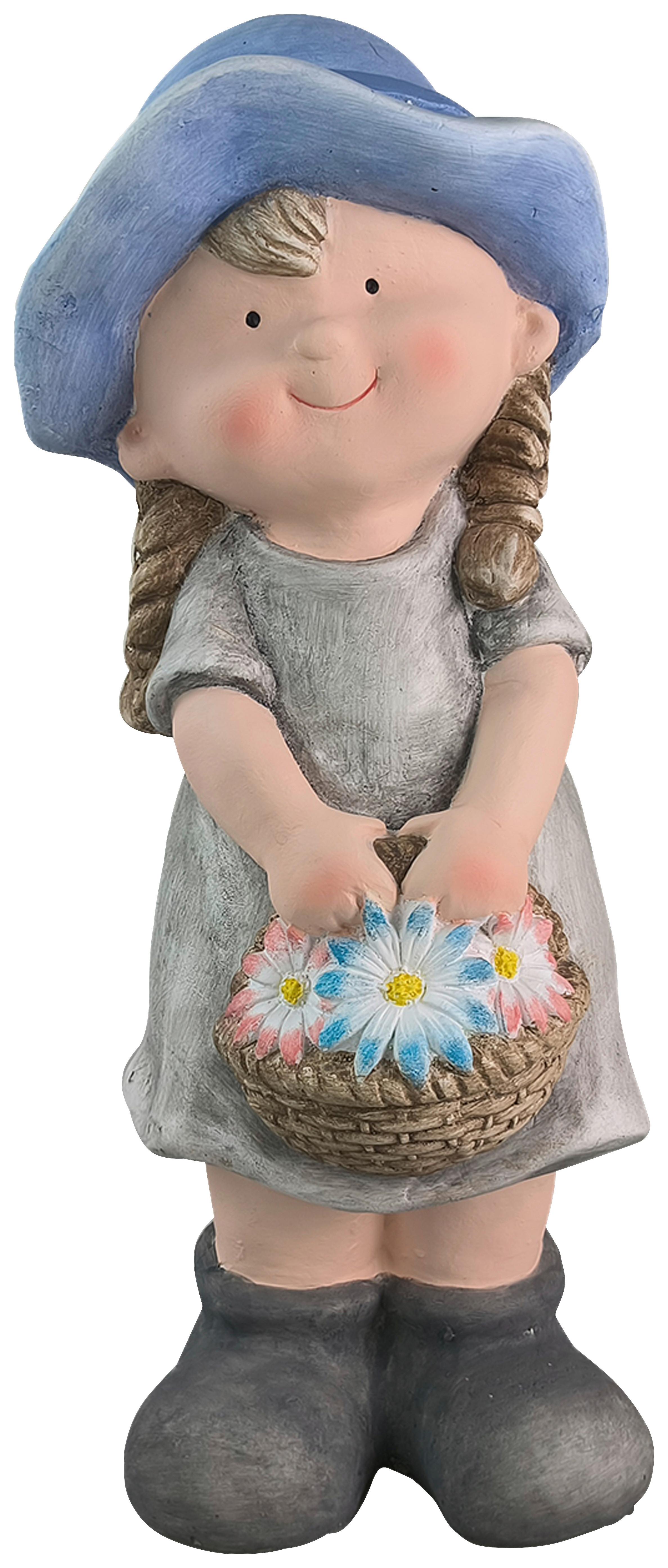 Dekofigur Kind Mathilde - Blau/Pink, KONVENTIONELL, Stein (17,5/16,5/41,5cm) - Luca Bessoni