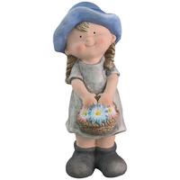 Dekofigur Kind Mathilde - Blau/Pink, KONVENTIONELL, Stein (17,5/16,5/41,5cm) - Luca Bessoni