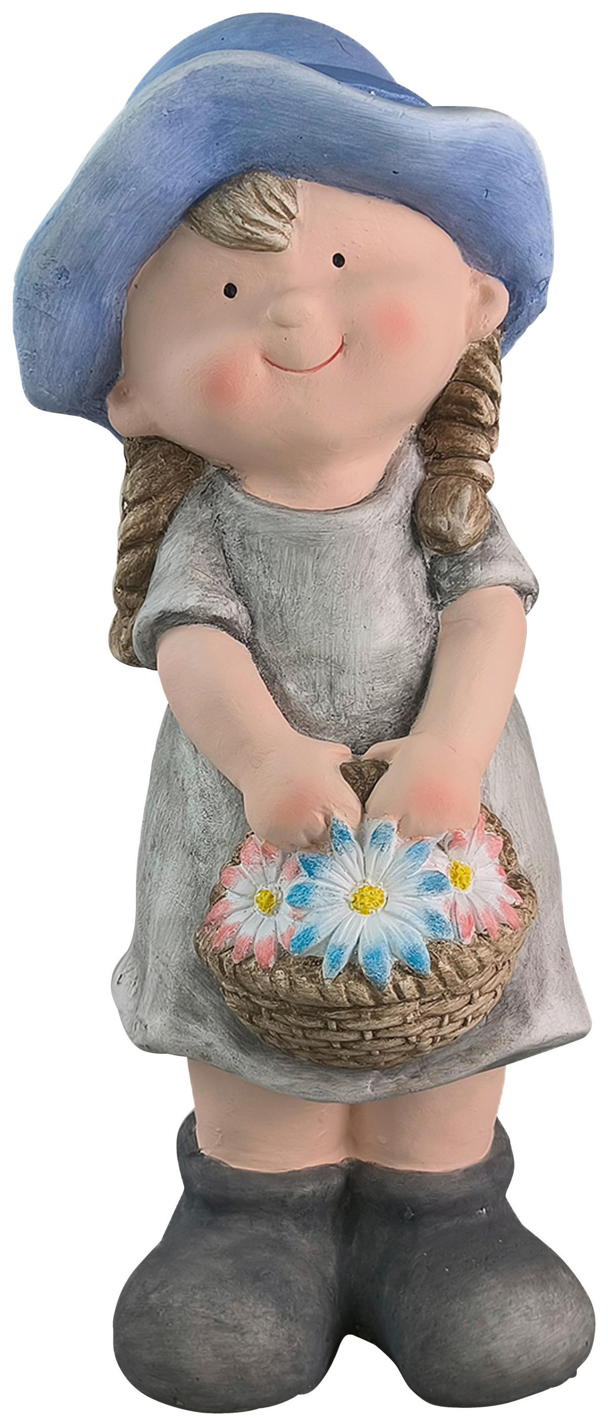 Dekofigur Kind Mathilde - Blau/Pink, KONVENTIONELL, Stein (17,5/16,5/41,5cm) - Luca Bessoni