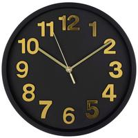 Wanduhr Stella - Goldfarben/Schwarz, KONVENTIONELL, Kunststoff (30/4cm) - Luca Bessoni