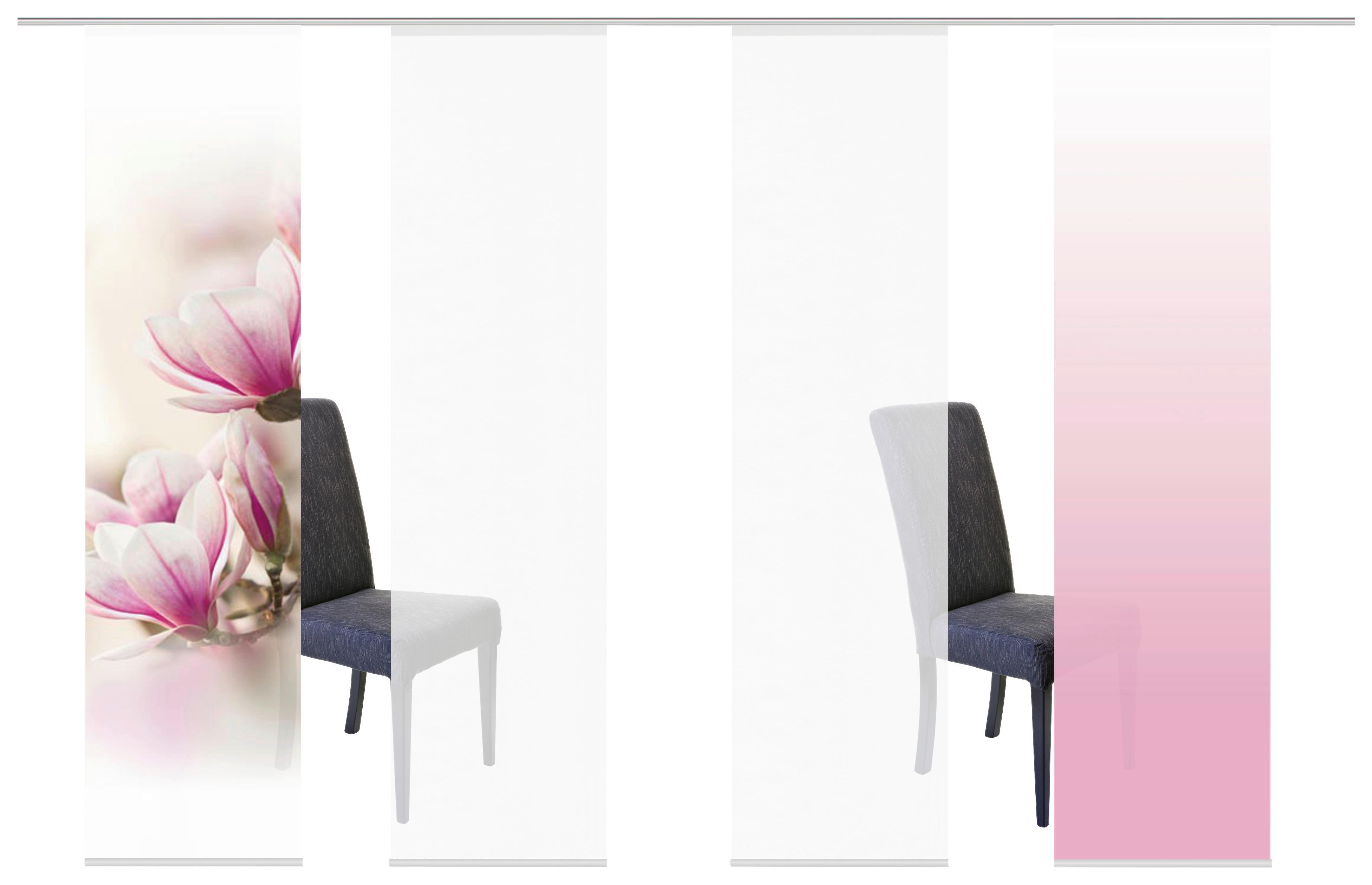 Vorhang mit Paneelwagen Magnene 60x245 cm Rosa/Weiß - Rosa, Basics, Textil (60/245cm)
