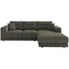 Ecksofa Verona Braun S: 272x195 Cm - Edelstahlfarben/Braun, Design, Textil (272/195cm) - Livetastic