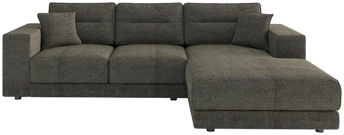 Ecksofa Verona Braun S: 272x195 Cm - Edelstahlfarben/Braun, Design, Textil (272/195cm) - Livetastic