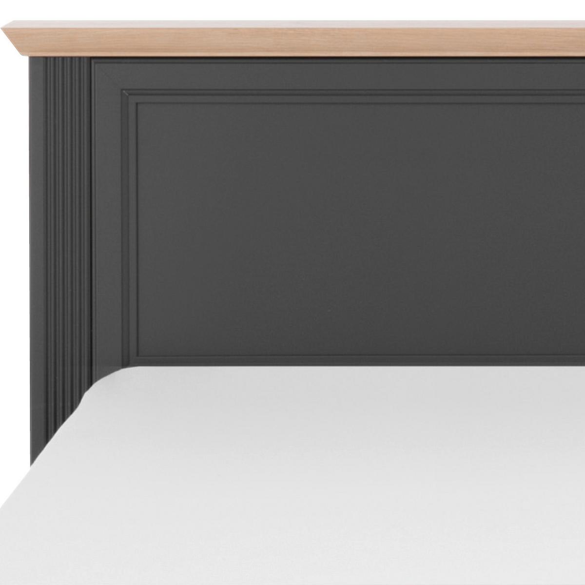 Doppelbett Landhaus-stil 160x200 Jasmin Ii Graphitfarb. - Graphitfarben/Schwarz, LIFESTYLE, Holzwerkstoff (160/200cm)