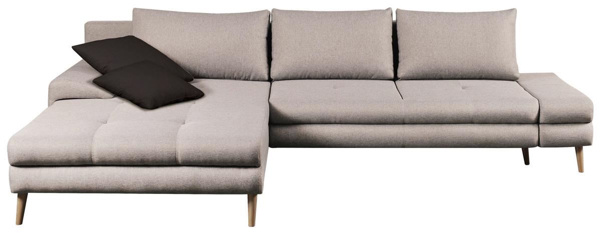 Ecksofa Mit Schlaffunktion Floby Stauraum Beige - Anthrazit/Beige, Trend, Textil (313/215cm) - MID.YOU