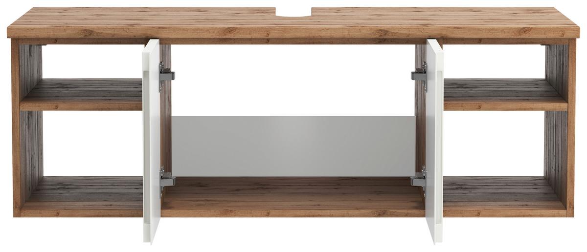 Hängender Waschbecken -Unterschrank Arosa B: 120 cm - Eiche Wotan/Weiß, MODERN, Holzwerkstoff (120/41/47cm) - Held