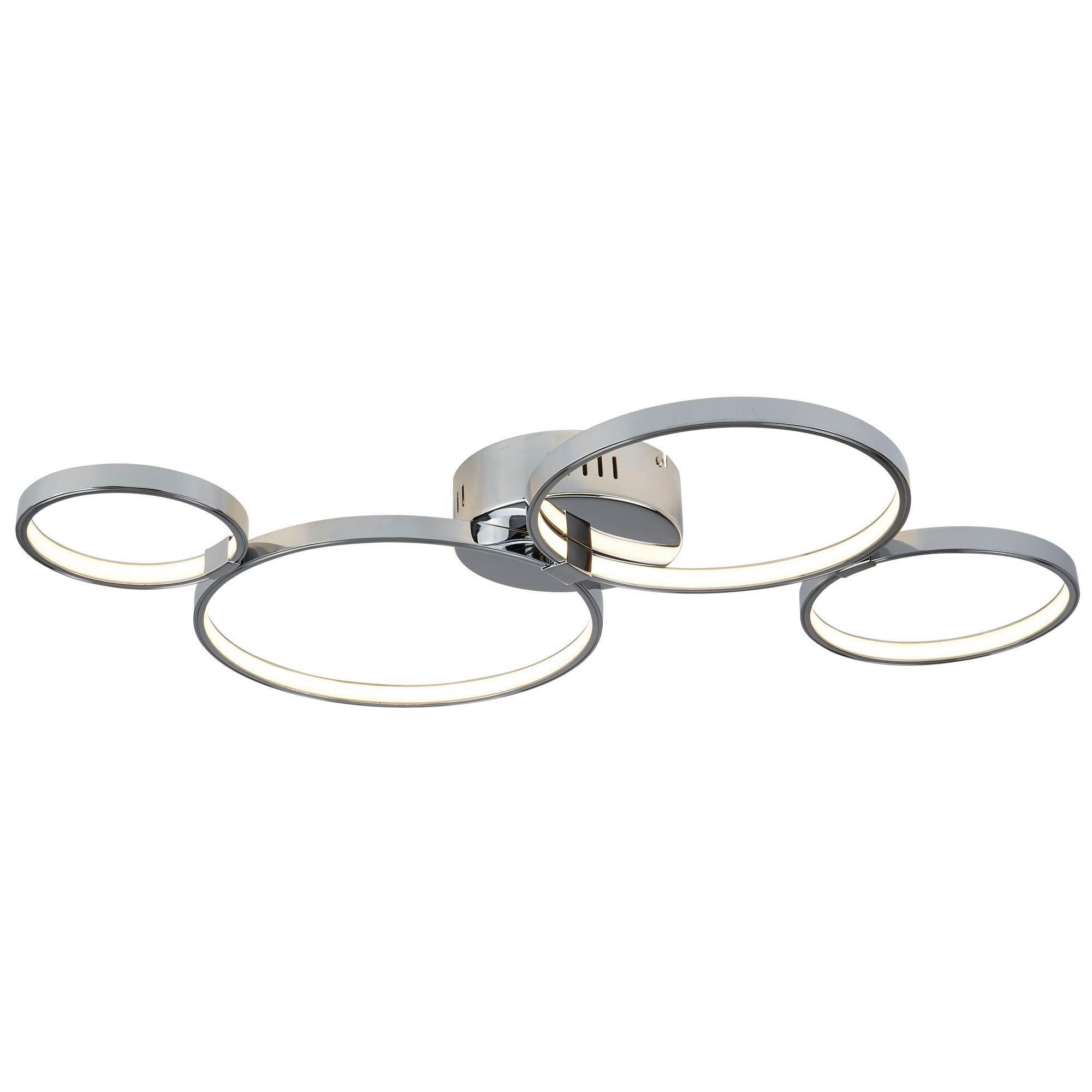 Led-deckenleuchte Solexa 4lt 2004-4cc - Chromfarben/Weiß, Design, Kunststoff/Metall (75/50/7,4cm)