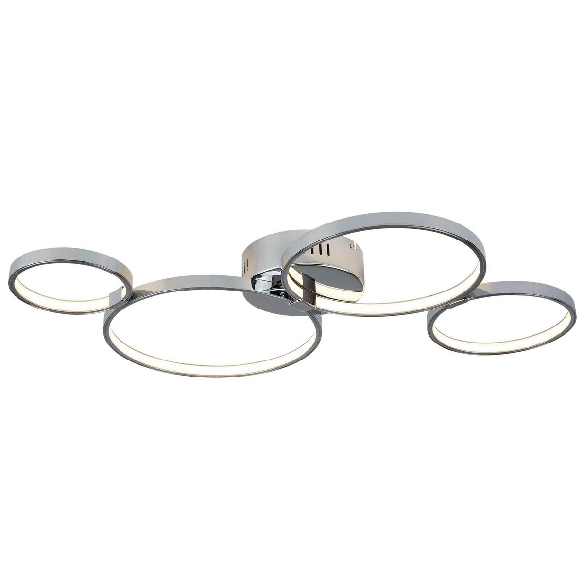 Led-deckenleuchte Solexa 4lt 2004-4cc - Chromfarben/Weiß, Design, Kunststoff/Metall (75/50/7,4cm)