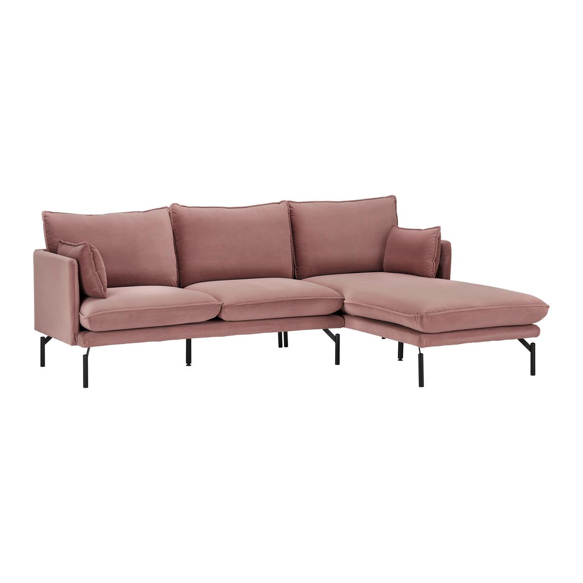 Sedacia súprava ROSA ružová - čierna/ružová, Modern, kov/textil (226/84/163cm) - Bessagi Home