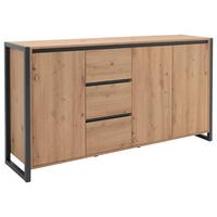 Kommode 160cm Denver 3 Eiche Dekor - Eichefarben/Anthrazit, KONVENTIONELL, Holzwerkstoff (160/88/40cm) - MID.YOU