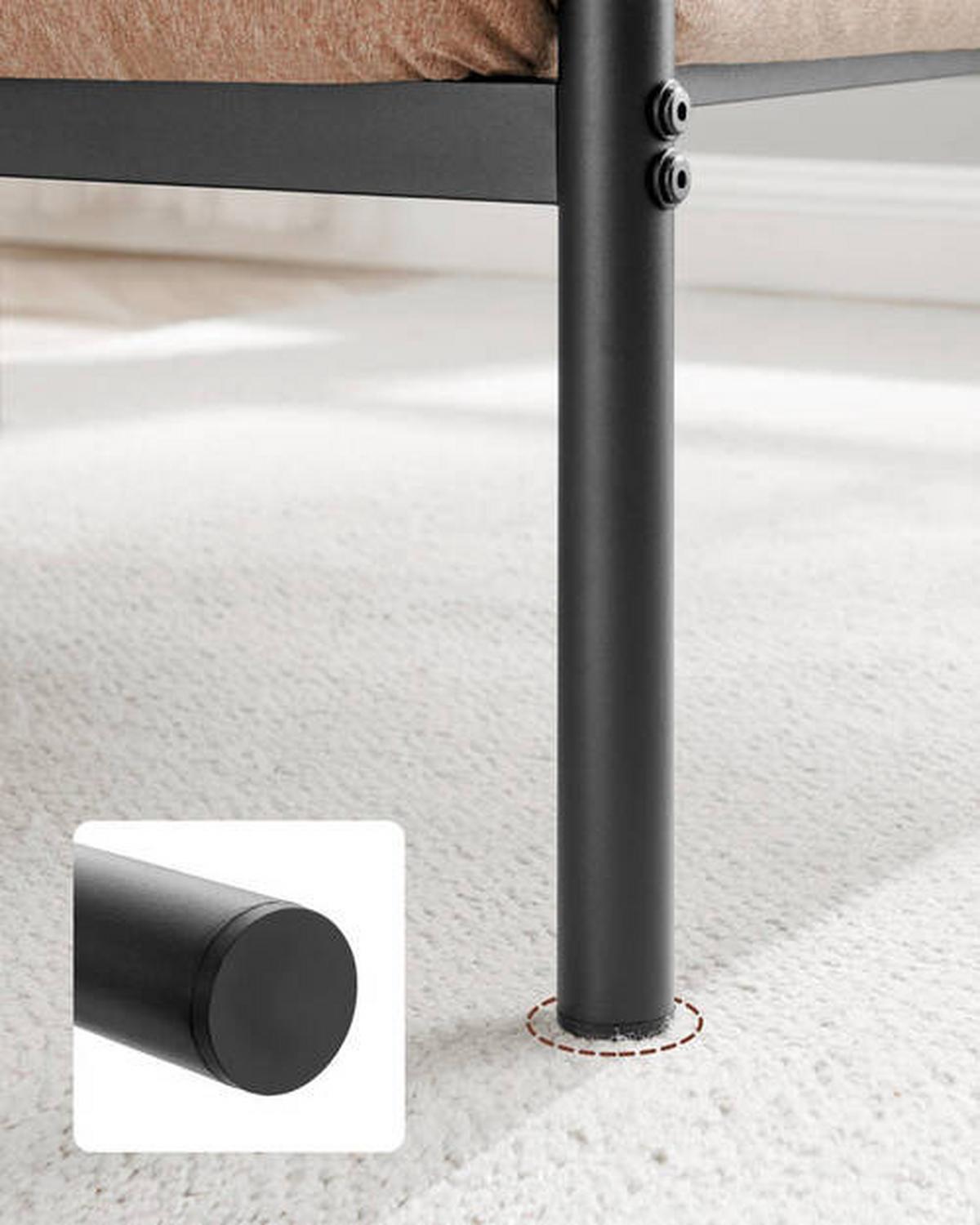 Metallbett, Schwarz Lackiert Mit Lattenrost, Lf: 90x190 Cm - Schwarz, ROMANTIK / LANDHAUS, Metall (90/190cm) - Boxxx