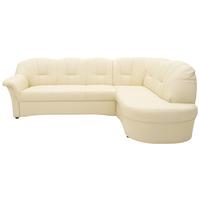 Ecksofa Papenburg Beige Lederlook - Beige/Schwarz, KONVENTIONELL, Textil (243/180cm) - MID.YOU