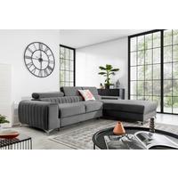 Ecksofa Grayson Grau S: 278x205 cm - Silberfarben/Grau, Design, Textil (278/205cm) - MID.YOU