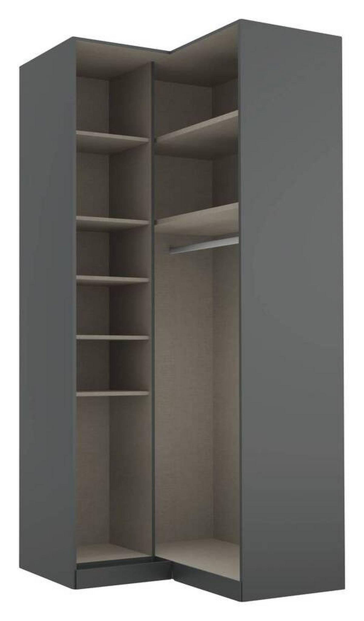 Eckschrank B: 100 Cm Alabama, Grau - Silberfarben/Grau, MODERN, Holzwerkstoff (100/229/102cm) - Rauch Möbel