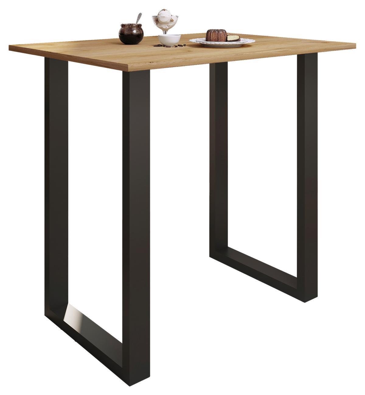 Bartisch Xona B 110x80 - Honigeiche/Schwarz, KONVENTIONELL, Holzwerkstoff/Metall (110/80/102cm)