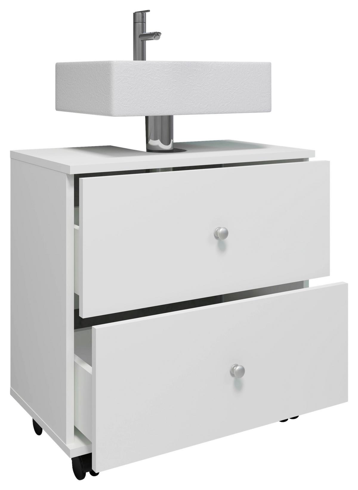 Waschbeckenunterschrank Nilosi L - Schwarz/Weiß, MODERN, Holzwerkstoff (60/61/33cm) - MID.YOU