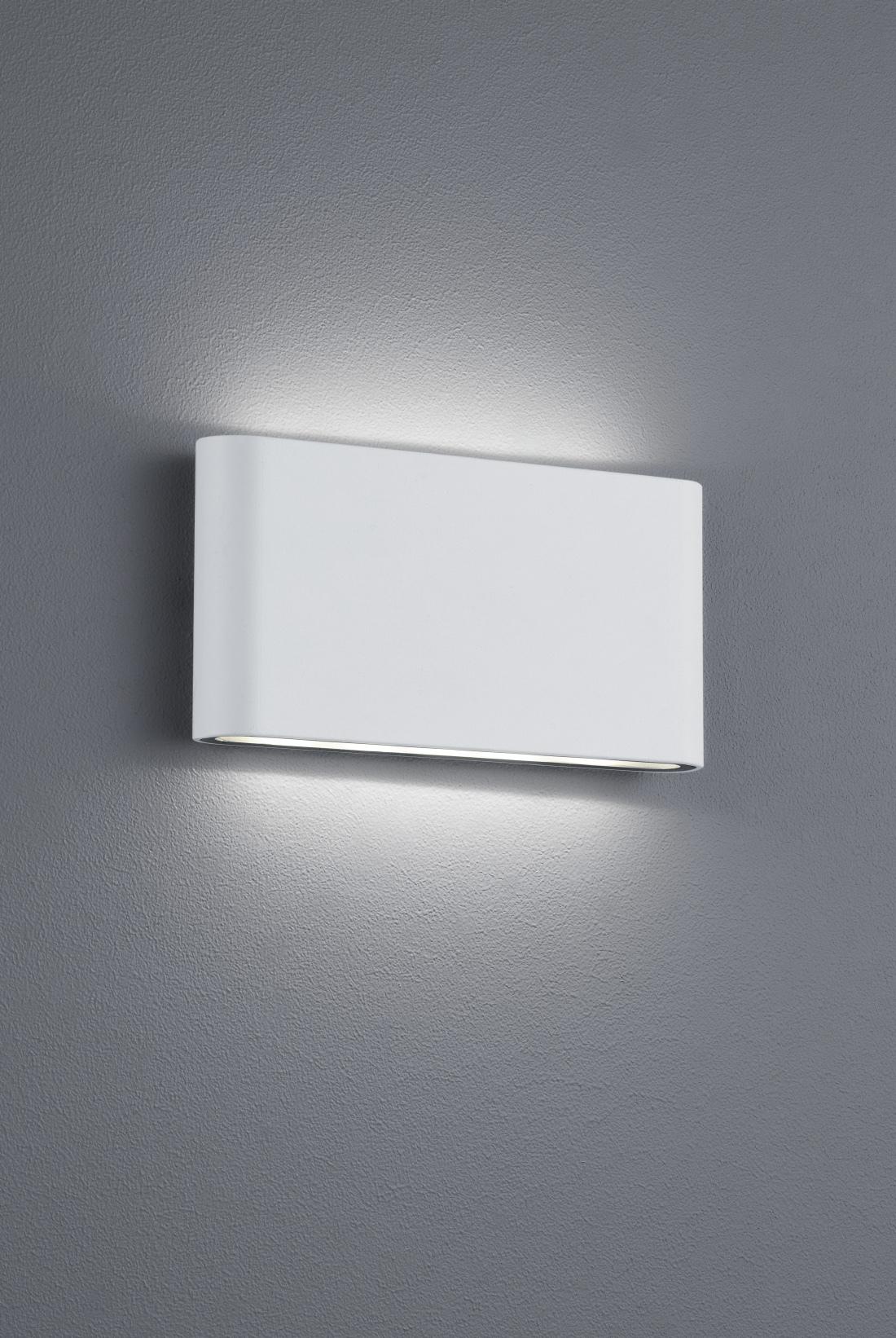 Außenwandleuchte 9 Watt Aluminium, Wandmontage - Weiß, Design, Metall (9/17,5/3,0cm) - Trio Leuchten