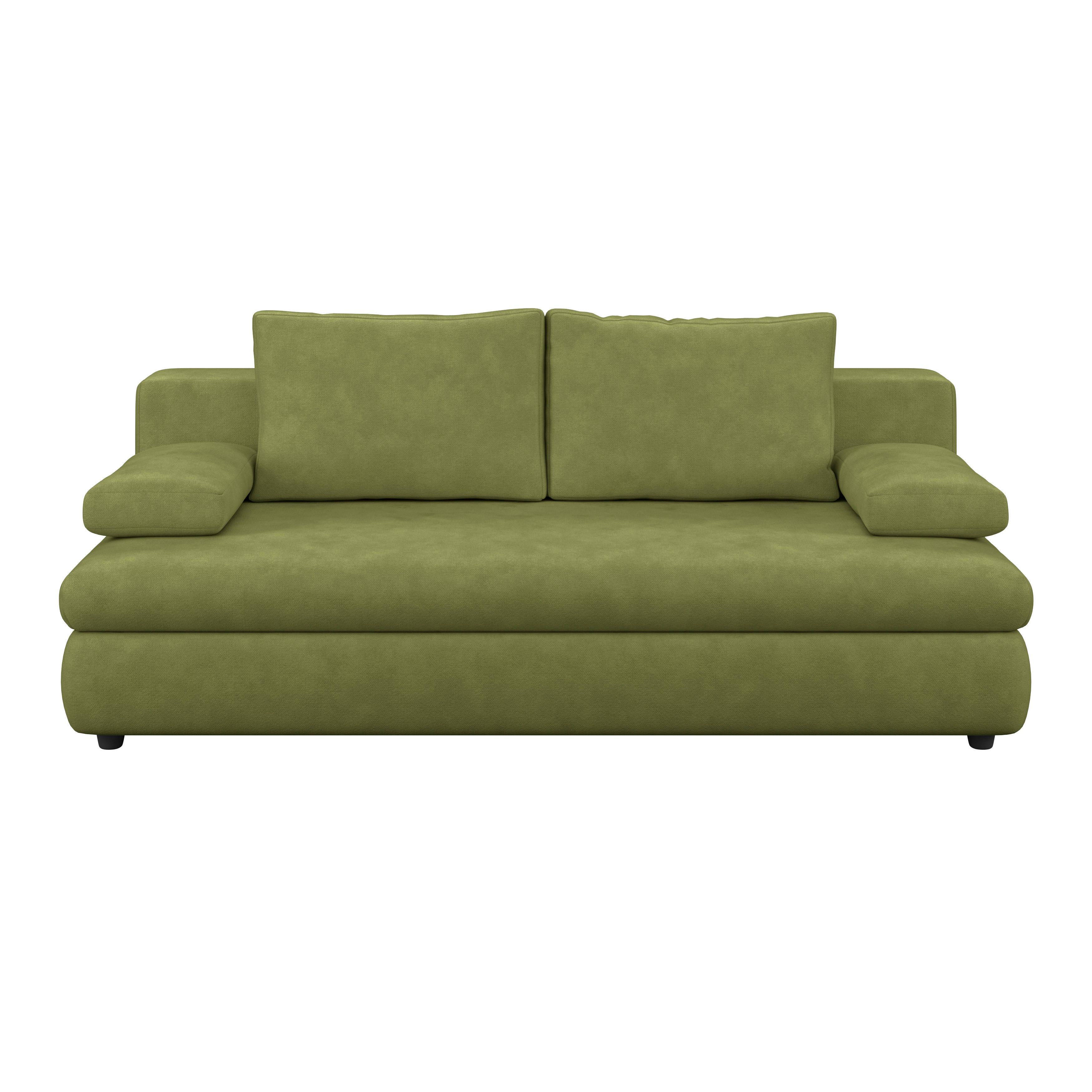 Schlafsofa Oslo Olivgrün, Lf: 200x140 cm - Olivgrün, Trend, Holz/Kunststoff (205/72/100cm)