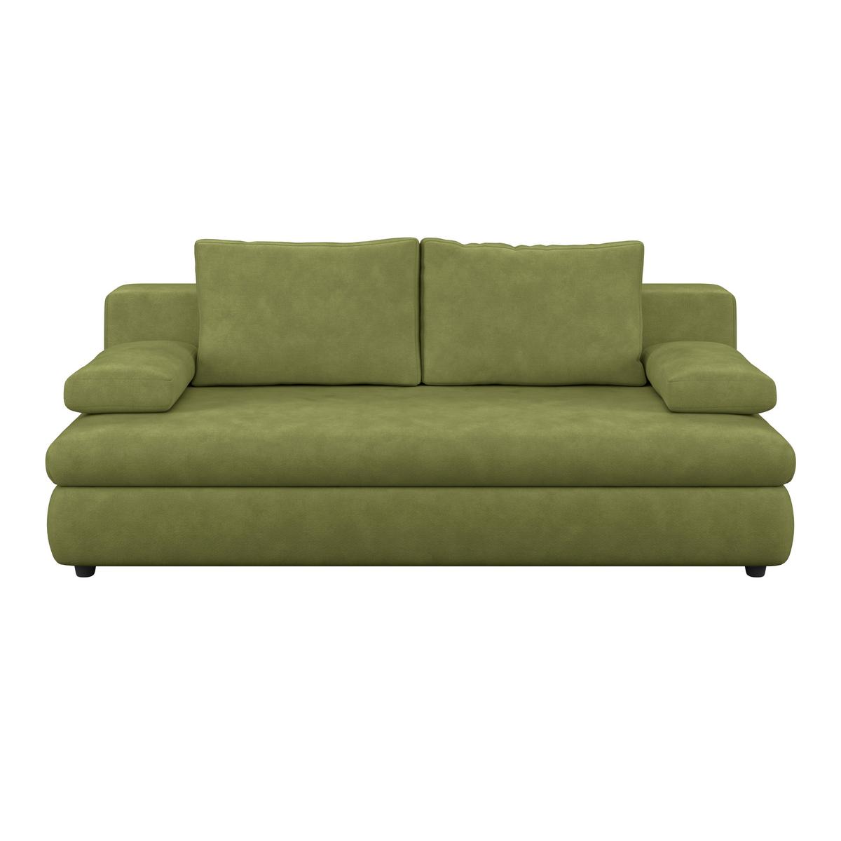 Schlafsofa Oslo Olivgrün, Lf: 200x140 cm - Olivgrün, Trend, Holz/Kunststoff (205/72/100cm)