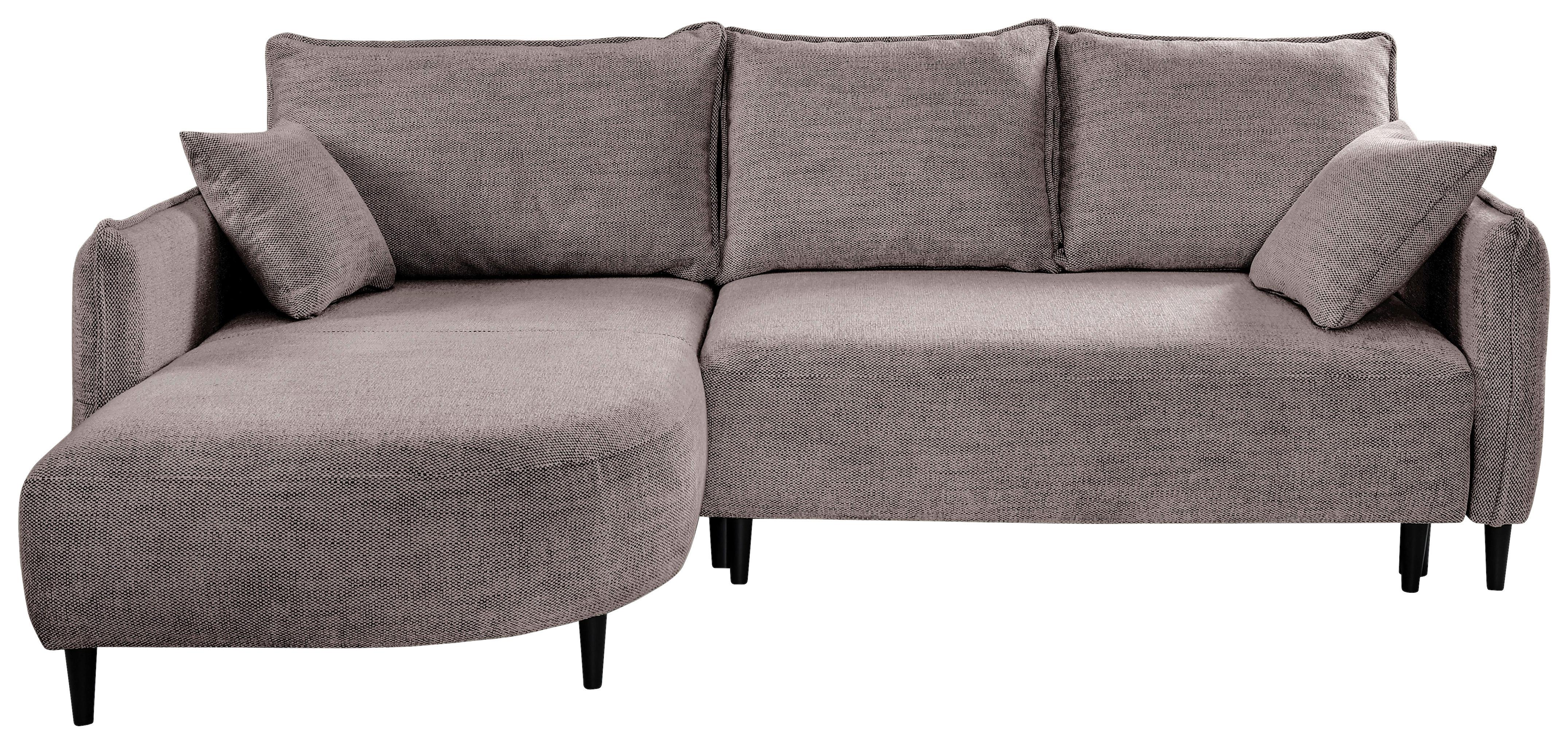 Ecksofa Sycylia Taupe/Schwarz, 165 cm - Taupe/Schwarz, Design, Textil (165/244cm) - MID.YOU