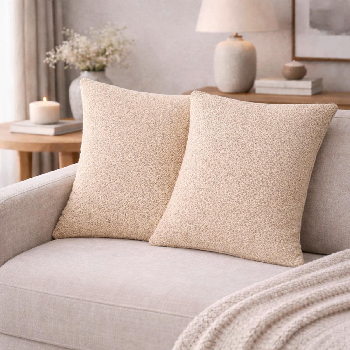 Kissenhüllen-Set Fjella - Beige, Basics, Textil (50/50cm)