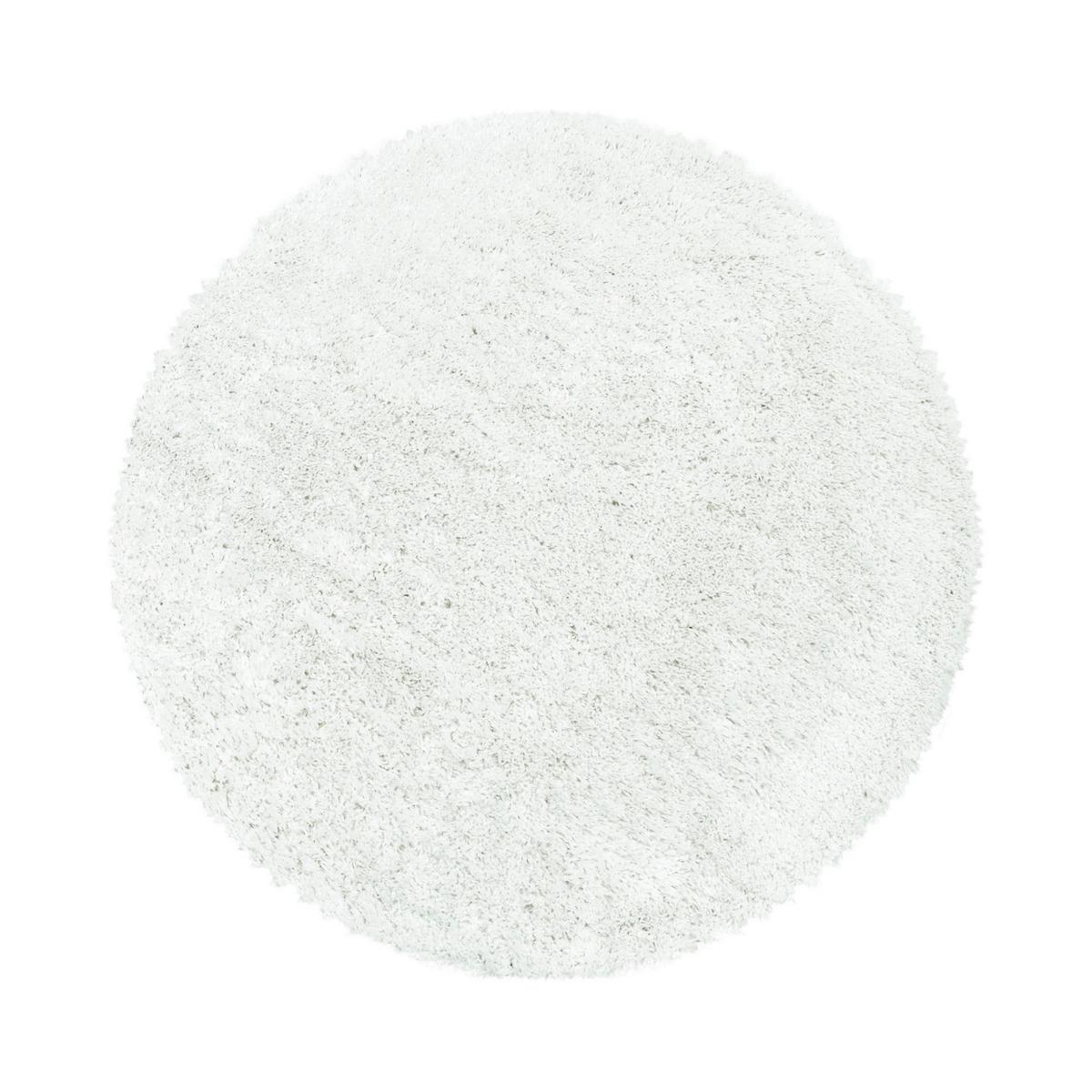 Hochflor Teppich Weiß Fluffy Rund Ø 80 cm - Weiß, Basics, Textil (80cm)