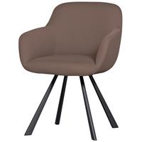 Armlehnstuhl Juno Braun B: 58 Cm - Schwarz/Braun, Design, Textil/Metall (58/79/58cm) - Livetastic