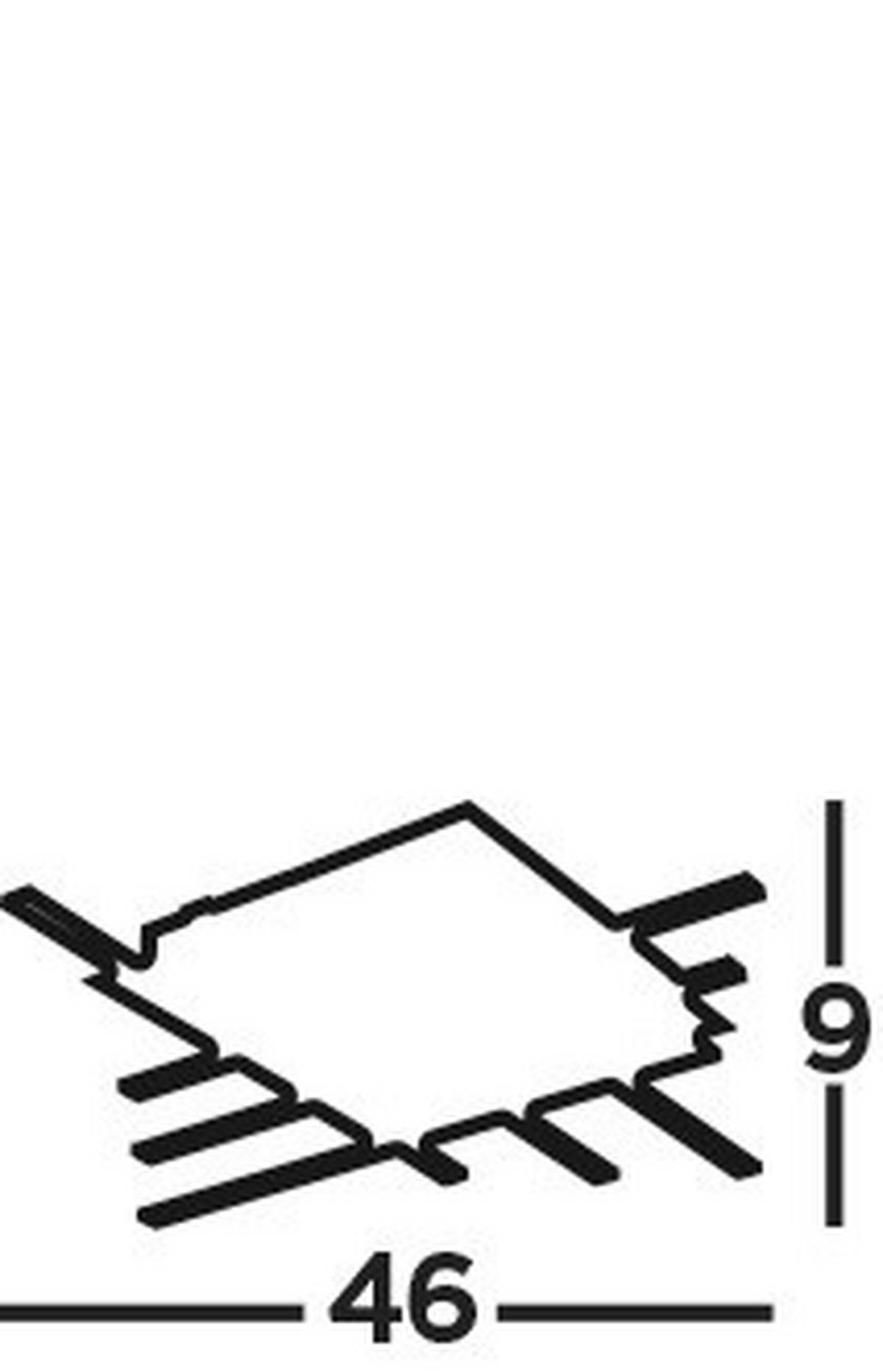 Led-deckenleuchte 696-6bk - Chromfarben/Schwarz, Design, Kunststoff/Metall (45,5/45,5/8,5cm)
