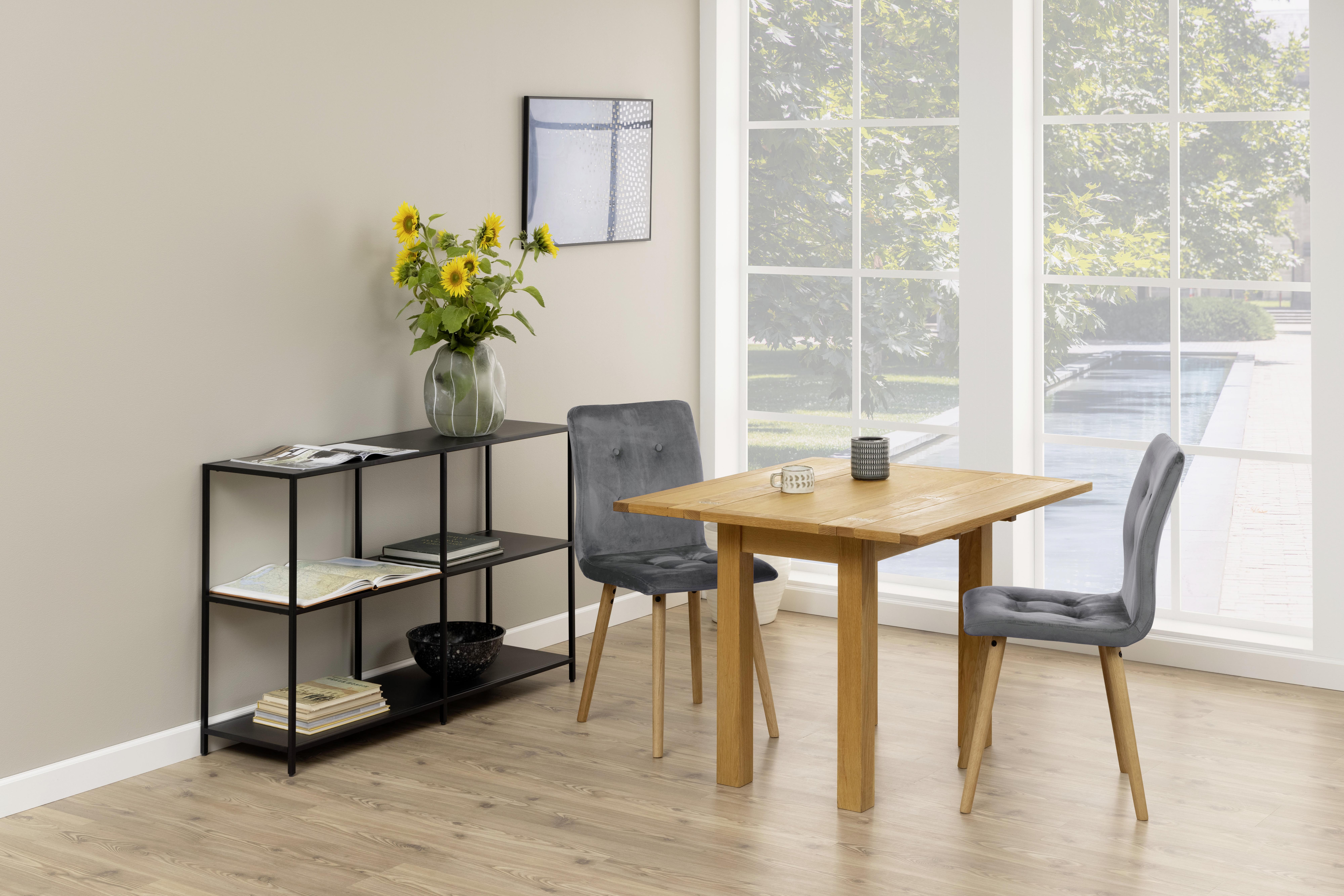 Esstische ausziehbar Echtholz Kenley 100x90x75 cm - Eichefarben, Trend, Holz/Holzwerkstoff (45-90/100/75cm) - MID.YOU