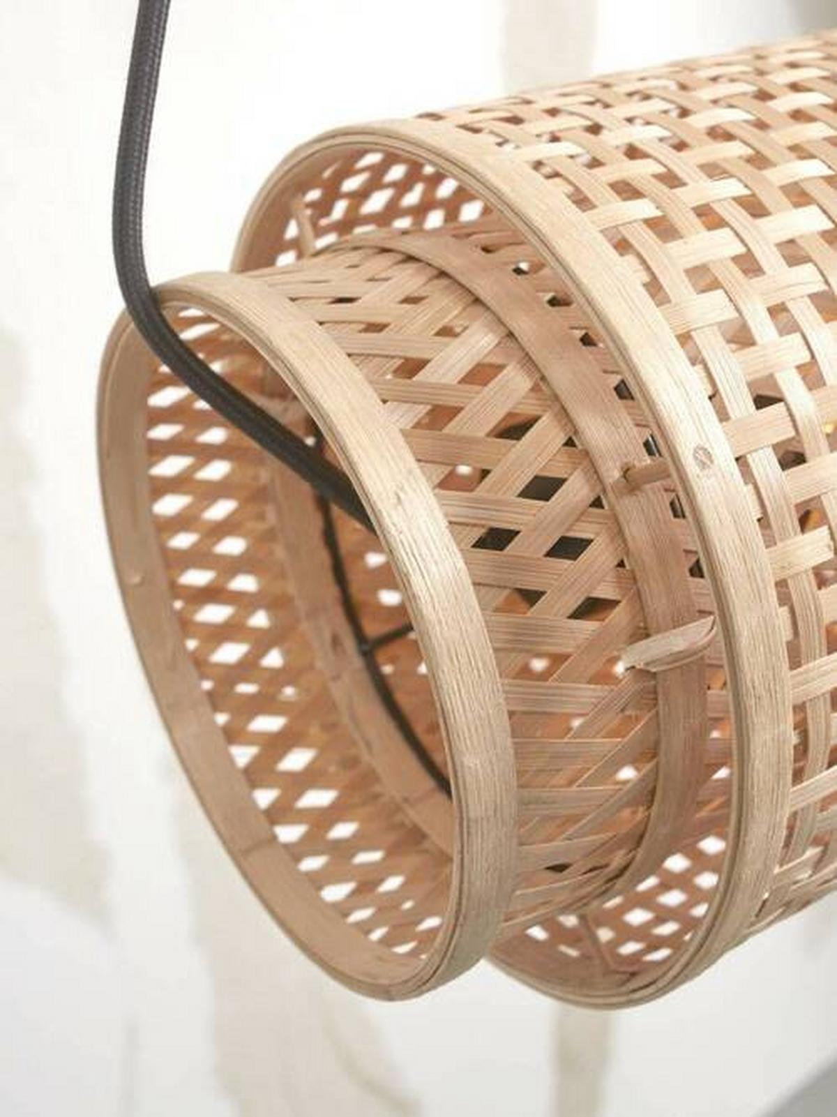 Hängeleuchte Bhutan/H85/N - Naturfarben, Trend, Holz (15/15/85cm) - Good & Mojo