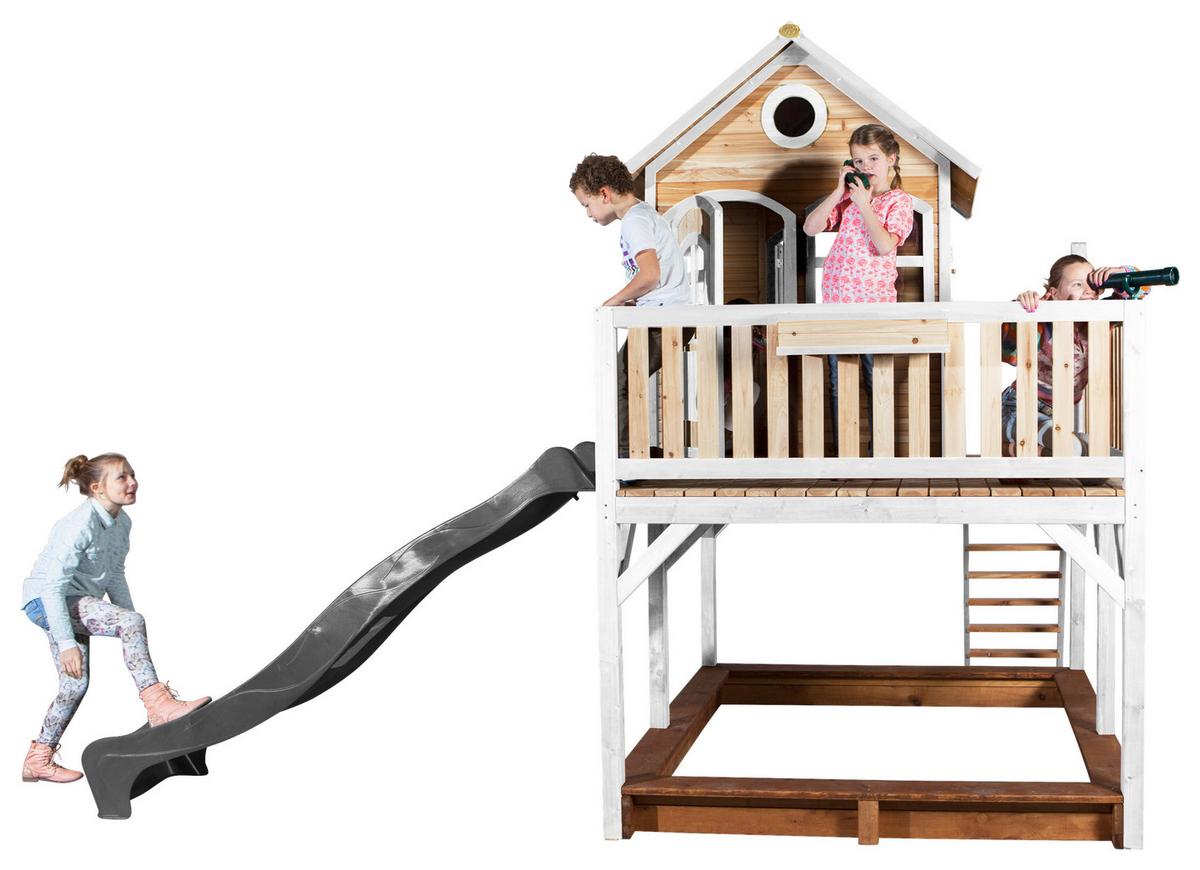 Spielturm A030.151.81 - Braun/Weiß, KONVENTIONELL, Holz (377/291/255cm) - Ambia Garden