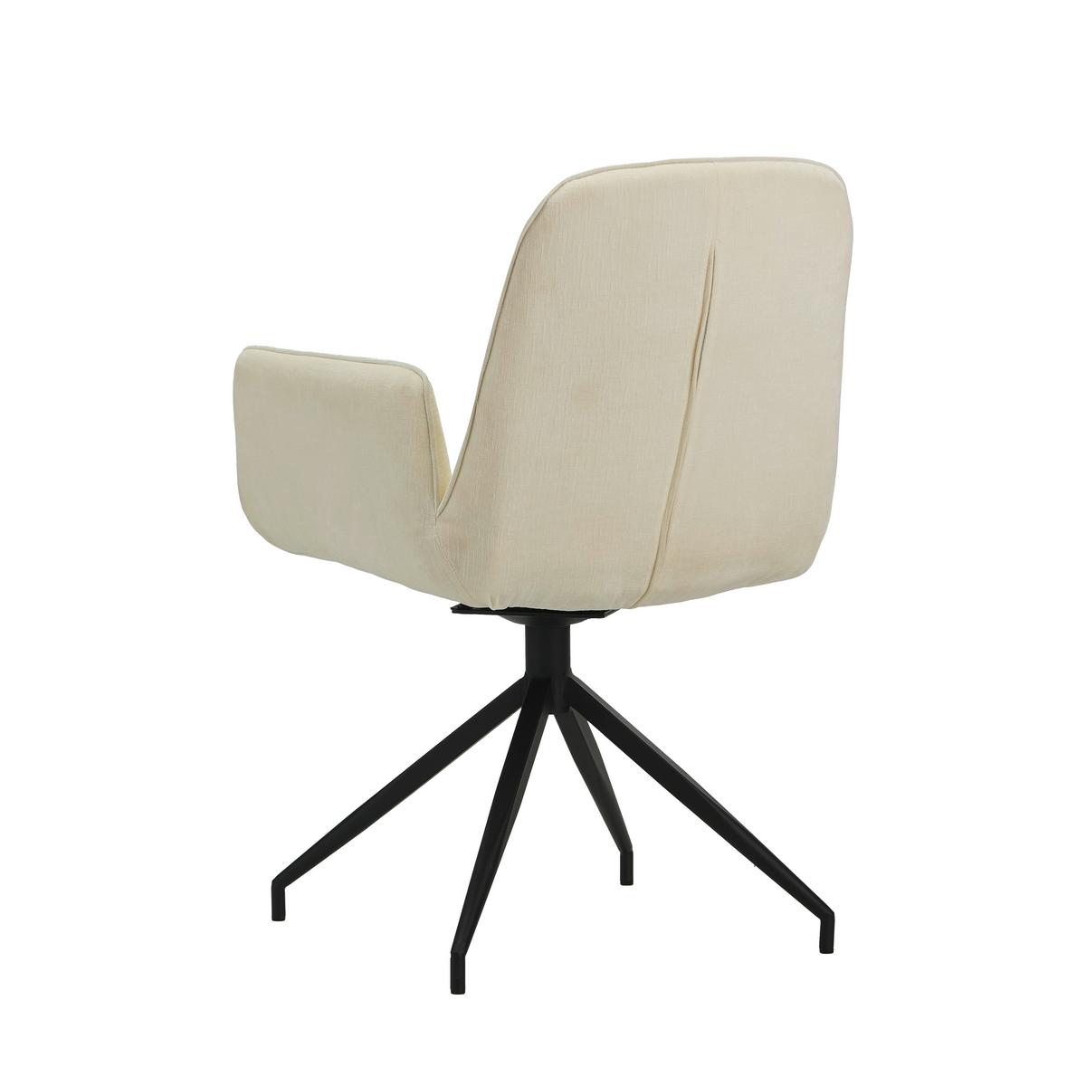 Armlehnstuhl Creme, Weiß, Beige, B: 61 Cm - Beige/Creme, MODERN, Textil/Metall (61/89/62cm) - MID.YOU